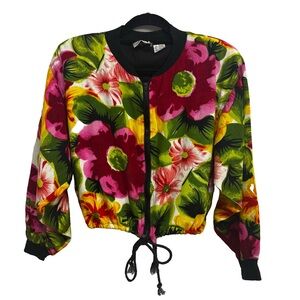 VTG 90s Speed Limit MPH Floral Zip-Front Bomber Jacket